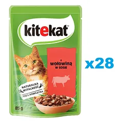 KITEKAT Jautiena padaže 28x85 g suaugusioms katėms