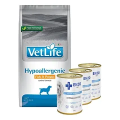 FARMINA Vet Life Hypoallergenic Fish & Potato 12kg + ENZO VET Hipoalerginė dieta su kalakutiena šunims 3x400g