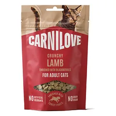 CARNILOVE traškūs skanėstai su ėriena ir juod. serbentais katėms, 50 g