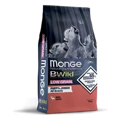 Monge Dry Dog BWILD Puppy & Junior begrūdis sausas maistas šuniukams su elniena, 12 kg