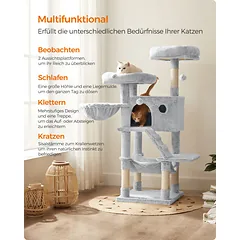 Kačių draskyklė 135 cm su platformomis — 4 nuotrauka