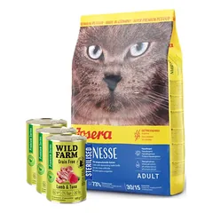 JOSERA Marinesse 10kg + WILD FARM Premium Grain Free Lamb and Tuna 3x400g - sterilizuotų kačių ėdalas be grūdų