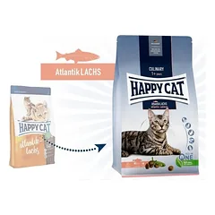 Happy Cat visavertis pašaras suaugusioms katėms su lašiša Culinary AtlantikLachs, 300 g