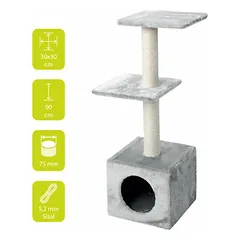 Scratching tree PALAZZO 30x30x90cm Grey — 1 nuotrauka