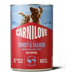 CARNILOVE Paté Turkey & Salmon for Puppies konservuotas pašaras šuniukams 400 g