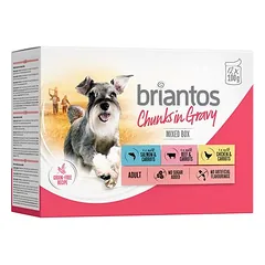 Briantos Chunks in Gravy 12 x 100 g, drėgnas maistas šunims