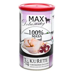 MAX Deluxe Dog 3/4 vištiena su paukštienos skrandžiais konservas 1200 g