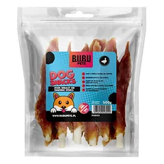 Bubu PETS rawhide stick with duck – buivolo oda apvyniota antienos mėsa, 500g