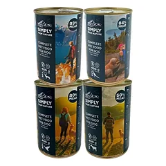 SIMPLY FROM NATURE Šlapias šunų maistas mišinys iš 4 skonių 12 x 400 g