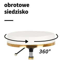 Activ H4 - aukso spalvos priežiūros taburetė su aukščio reguliavimu, balta — 2 nuotrauka