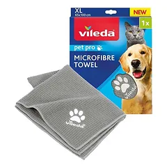 Mikropluošto rankšluostis gyvūnams VILEDA Pet Pro XL dydis 60x100cm parduotuvėje e-zoo.lt