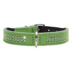 Hunter Leather collar Diamond 45 light green