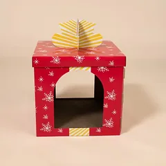 TIAKI draskyklė Raudona dovanų dėžutė, L 37,5 x B 37,5 x H 50 cm — 2 nuotrauka