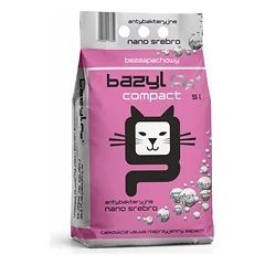 BAZYL Ag+ Compact 5 L molio bentonitas su nano sidabru bekvapis katėms
