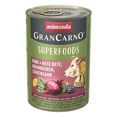 Animonda GranCarno Dog konservai Adult Superfood 6 x 400 g drėgnas maistas šunims, Huhn + Spinat — 2 nuotrauka