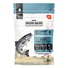 WIEJSKA ZAGRODA Monoproteininis sausas maistas katėms su lašiša, 800 g