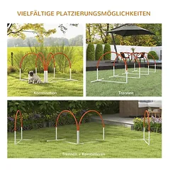 Šunų treniruočių rinkinys iš 4 dalių PawHut 89x69x99cm., baltos/oranžinės spalvos — 4 nuotrauka