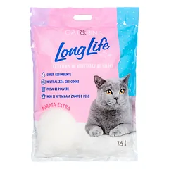 Cat&Rina LongLife Silica Gel Kačių Kraikas 16L - sulimpantis silikagelis katėms, itin sugeriantis, bakteriostatinis, bekvapis