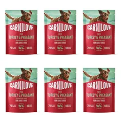 CARNILOVE Dog Pouch Turkey and Pheasant 6x300g šlapias maistas su kalakutiena ir fazanu suaugusiems šunims