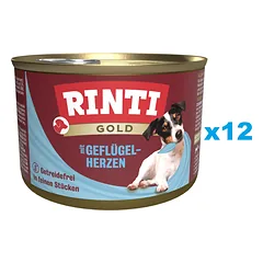 RINTI Gold Paukštienos širdelės Mini paukštienos širdelės mažoms veislėms 12x185 g