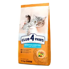 CLUB 4 PAWS Premium jautriam virškinimo traktui. Visavertis pašaras suaugusioms katėms, 2 kg — 2 nuotrauka