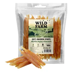 WILD FARM minkštos vištienos juostelės 500g skanėstai šunims