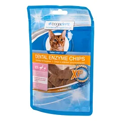 BOGADENT DENTAL ENZYME CHIPS FISH CAT traškučiai katėms dantų priežiūrai, su žuvimi, 50 g photo
