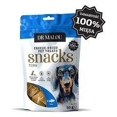 DR MALOU Mėsos kubeliai 100% liofilizuotos tuno mėsos 50g skanėstai šunims