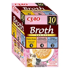 CIAO Broth skanėstas katėms, vištiena su lašiša ir tunu vištienos sultinyje, 10x40 g — 3 nuotrauka