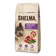 SHELMA cat Sterilizuota Jautiena GF 8 kg