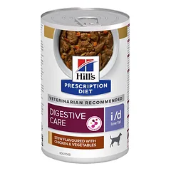 HILL'S Prescription Diet Canine i/d Low Fat Digestive Care Stew su vištiena ir daržovėmis 354 g konservų