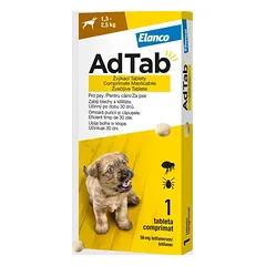 ADTab 56mg kramtomosios tabletės šunims nuo blusų ir erkių 1.3-2.5kg photo