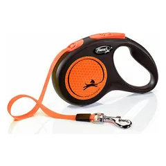 Flexi Neon M (tape) 5 m, orange - dog leash