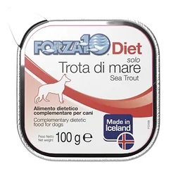 Forza10 Solo DIET konservas šunims su jūrų siūlais, hipoalerginis, su vienu baltymų šaltiniu, 100 g