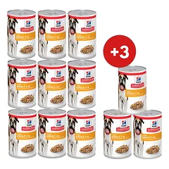 HILL'S Science Plan Canine Adult Light su vištiena, 9 x 370 g, suaugusiems antsvorio turintiems šunims + 3 skardinės NEMOKAMAI!