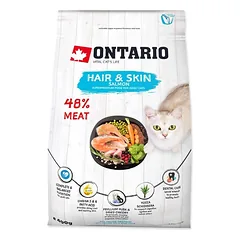 Ontario visavertis pašaras suaugusioms katėms Cat Hair&Skin, 0,4 kg — 3 nuotrauka