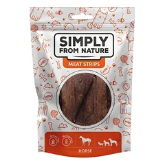 SIMPLY FROM NATURE Meat Strips Arklienos juostelės šunims 80 g