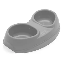 Comfy dvigubas dubenėlis gyvūnui, pilkas, 2X200 ml