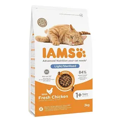 IAMS Cat Adult Sterilised Chicken sausas maistas sterilizuotoms katėms su mažu aktyvumu, 3 kg