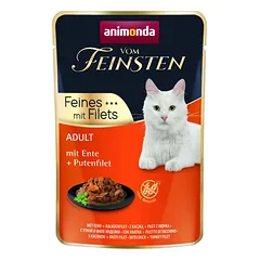 ANIMONDA Vom Feinsten Fines su filėmis Suaugusiems Antiena ir kalakutienos filė 85g drėgnas maistas katėms