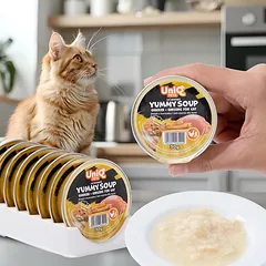 UNIQ PETS Šlapias ėdalas katėms ROYAL CHICKEN vištienos ir ženšenio sultinys 30 g x 8 vnt  photo