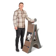 Canadian Cat Company draskyklė ATHENA, draskymo lenta su žaidimų bėgeliais, L 89 x B 38 x H 90 cm - balta — 2 nuotrauka