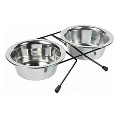 TRIXIE pakeltas dubenėlių rinkinys, 2x0,45 l, 13 cm-28x6x15 cm (pak.4)