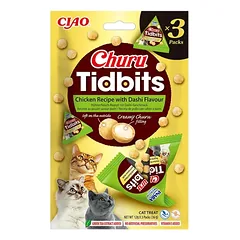 Churu Tidbits skanėstai katėms su vištiena ir Dashi sultinio skonio, 36g 3 vnt