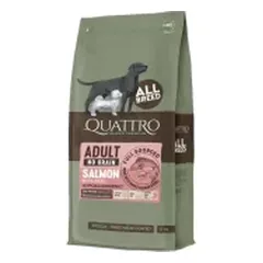QUATTRO ADULT All Breed begrūdis sausas pašaras šunims su lašiša ir kriliu
