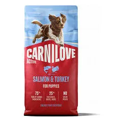 Carnilove Dog Active Puppy su lašiša ir kalakutiena, sausas maistas šuniukams 12 kg — 2 nuotrauka
