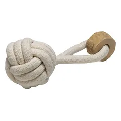 Beeztees Hundespielzeug Fliegender Ball aus Baumwolle beige