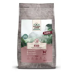 WILDES LAND Soft beef&rice sausas begrūdis pašaras suaugusiems šunims su jautiena ir ryžiais, 5 kg