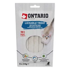 ONTARIO Lickable treat Tuna and Codfish 5x14g laižomas skanėstas katėms