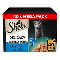 SHEBA Delikatesai Žuvies skoniai želė 40x85 g drėgnas maistas katėms
